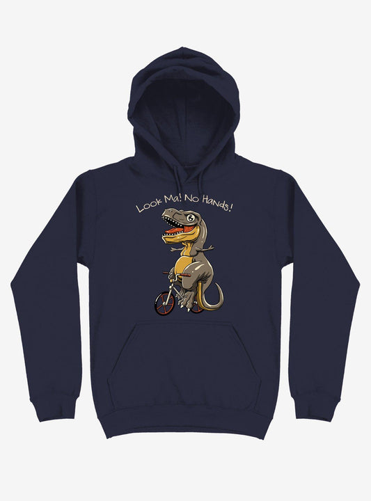 T-Rex Look, Ma! No Hands! Navy Blue Hoodie