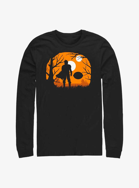 Star Wars The Mandalorian & The Child Halloween Silhouette Long-Sleeve T-Shirt