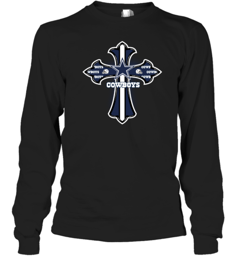 The Orange Crusader Cross Dallas Cowboys Long Sleeve T Shirt