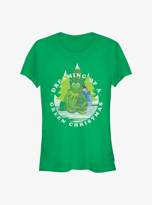 Disney The Muppets Dreaming Of Green Christmas Girls TShirt T-Shirt | Seasonal Must-Have | Great For Christmas Season