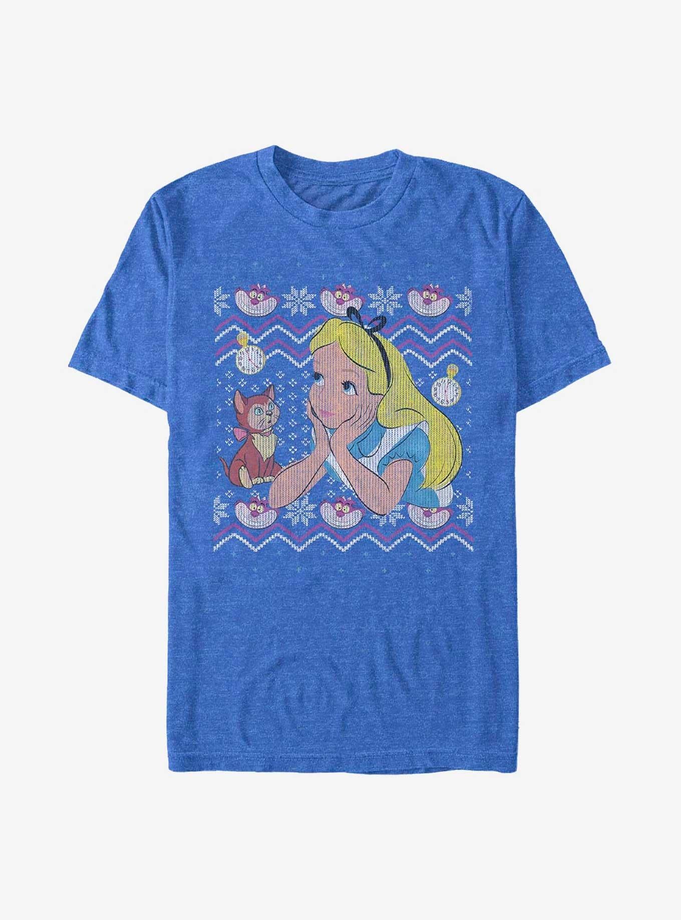 Disney Alice In Wonderland Ugly Sweater T-shirt | Trendy Graphic Tee | Casual Unisex T-shirt