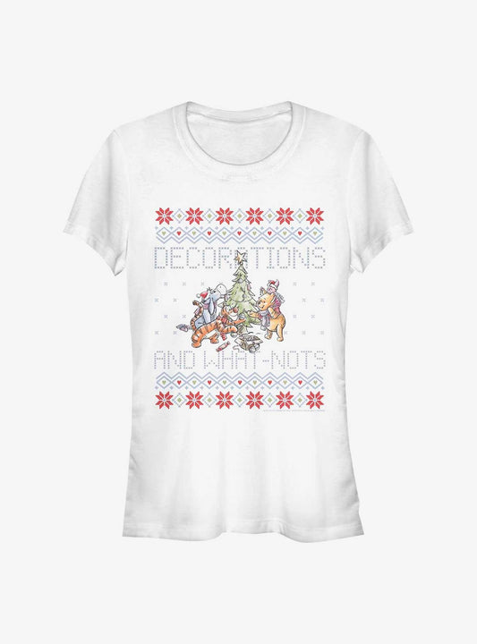 Disney Winnie The Pooh Decorations And WhatNots Ugly Christmas Girls TShirt T-Shirt | Top Trending Graphic | Top Pick For Gifting