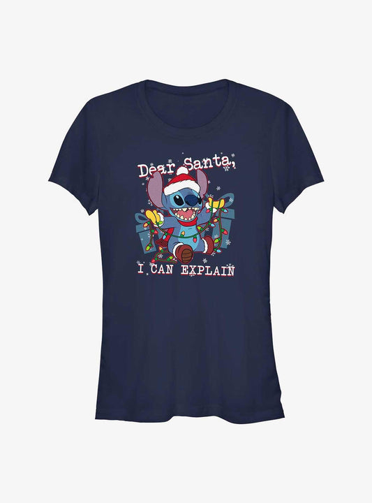 Disney Lilo Stitch Dear Santa Girls TShirt T-Shirt | Best-Selling Design | Trending Festive Apparel