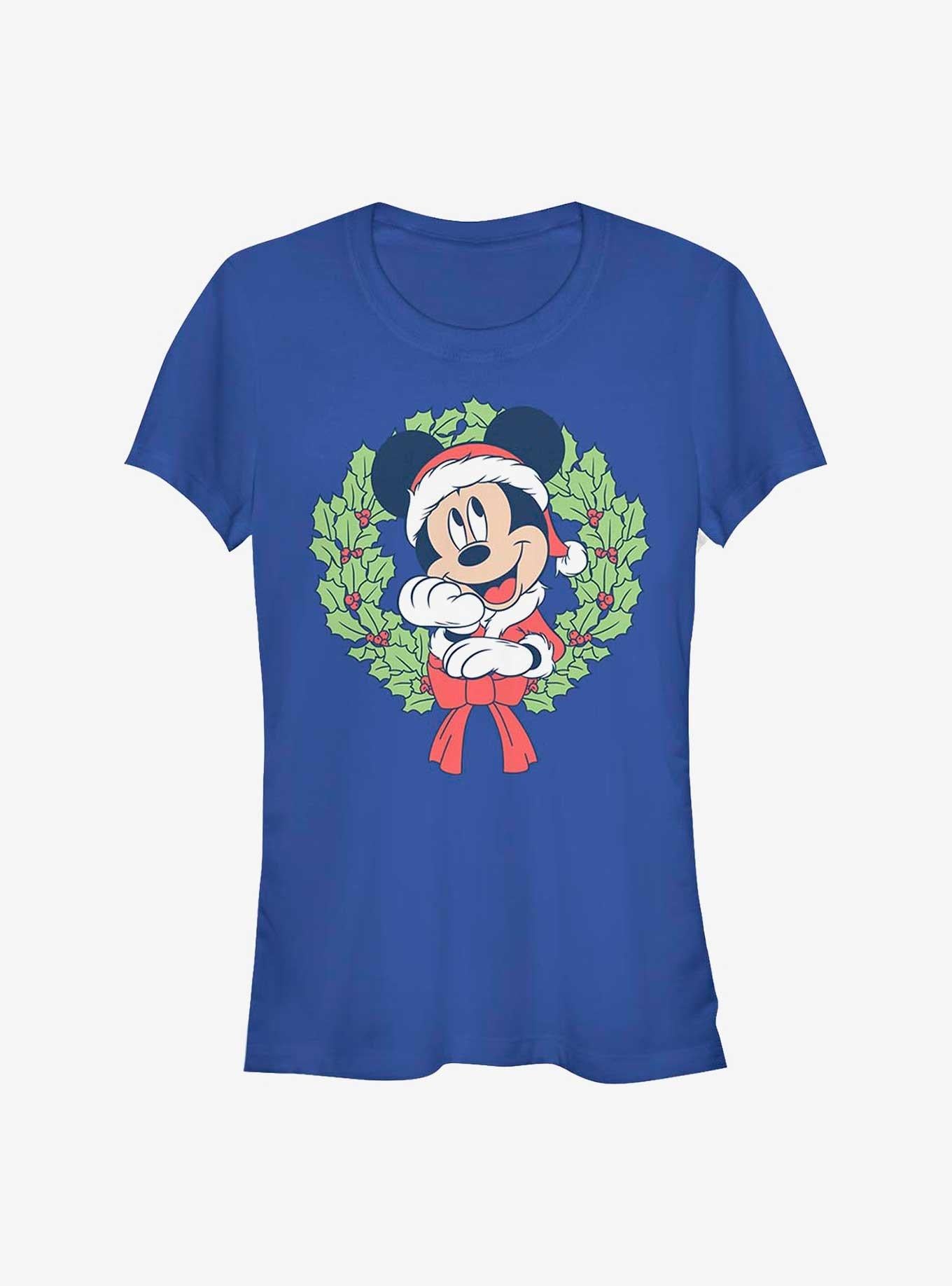 Disney Mickey Mouse Mickey Christmas Wreath Girls T-Shirt T-Shirt – Exclusive Art Edition | Perfect for Daily Wear
