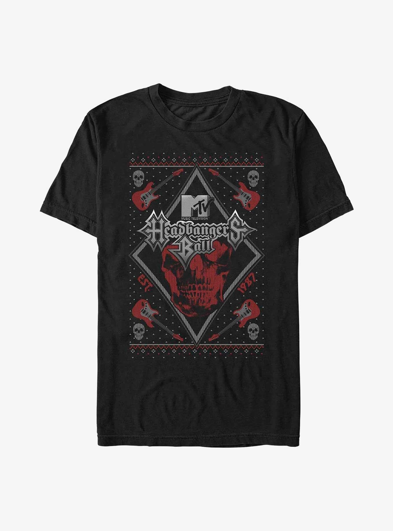 Mtv Ugly Holiday Headbangers Ball Sweater T-shirt | Trendy Graphic Tee | Casual Unisex T-shirt