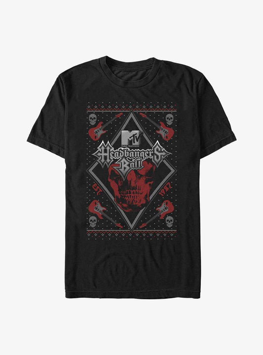 Mtv Ugly Holiday Headbangers Ball Sweater T-shirt | Trendy Graphic Tee | Casual Unisex T-shirt