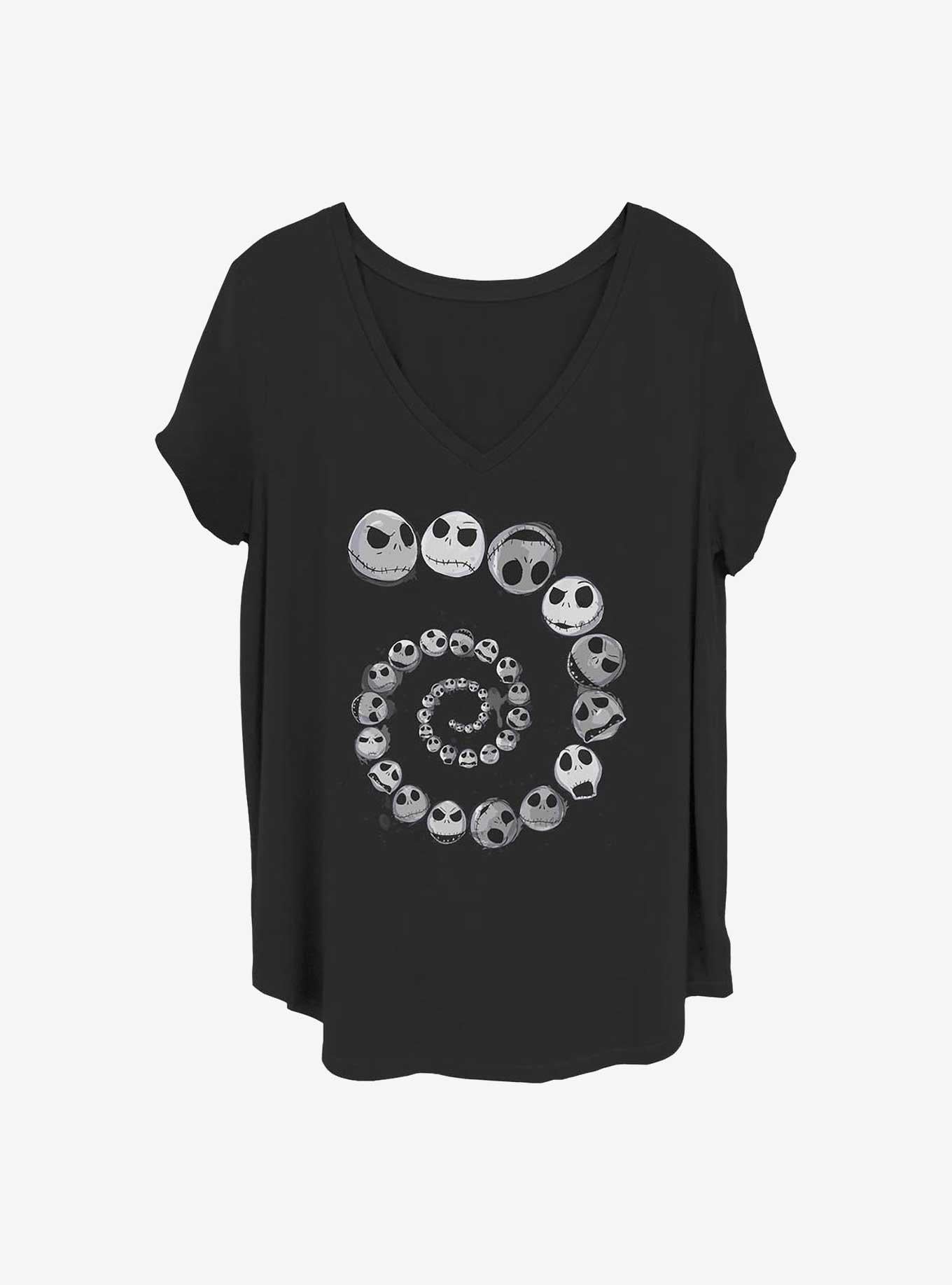 Disney The Nightmare Before Christmas Jack Emotions Spiral Girls TShirt Plus Size T-Shirt | Holiday Edition | Trending Festive Apparel