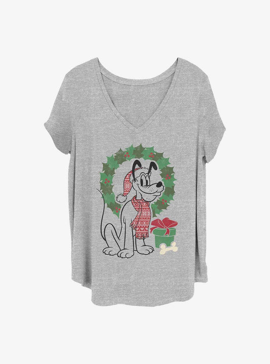 Disney Pluto Christmas Pluto Girls TShirt Plus Size T-Shirt | Holiday Edition | Perfect For Daily Wear