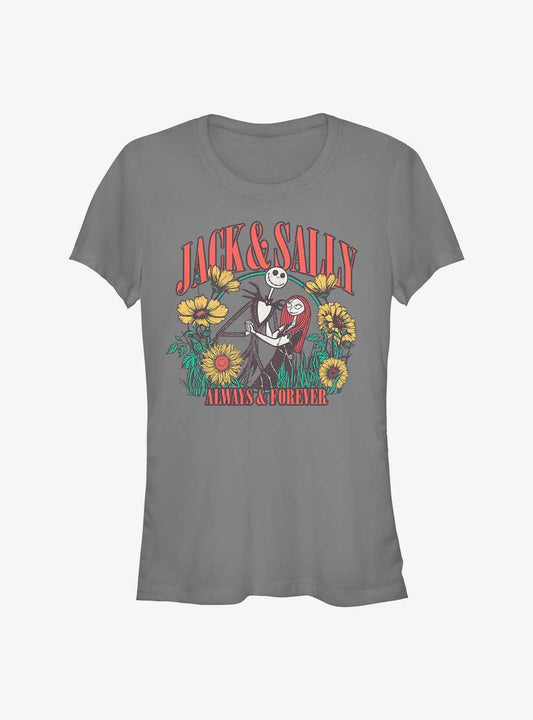 Disney The Nightmare Before Christmas Jack and Sally Girls TShirt T-Shirt | Cute Festive Style | Limited Christmas Style
