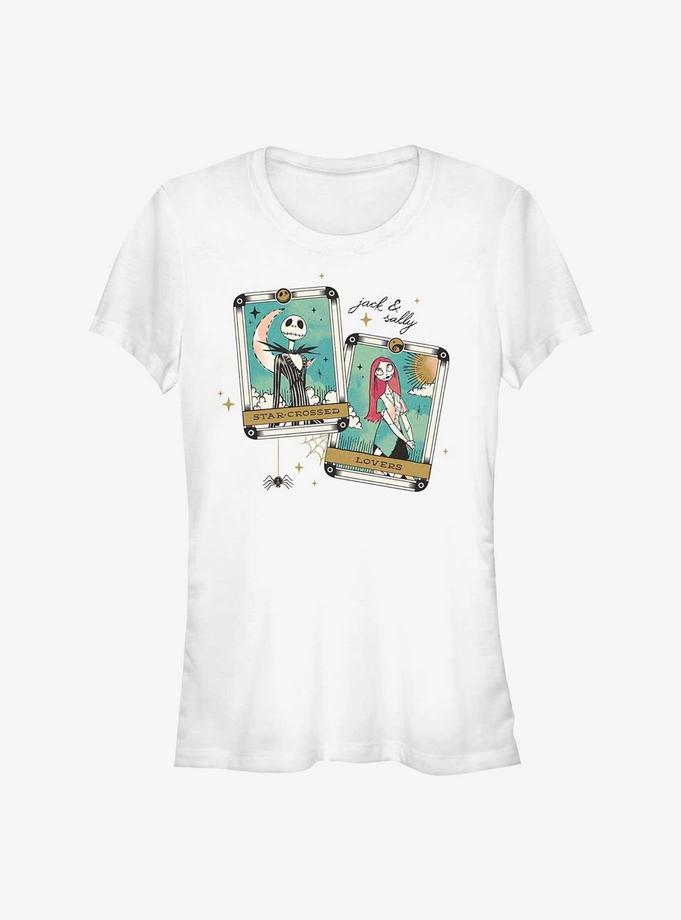 Disney The Nightmare Before Christmas Jack and Sally Tarot Cards Girls TShirt T-Shirt | Vintage Christmas Look | Perfect Holiday Gift