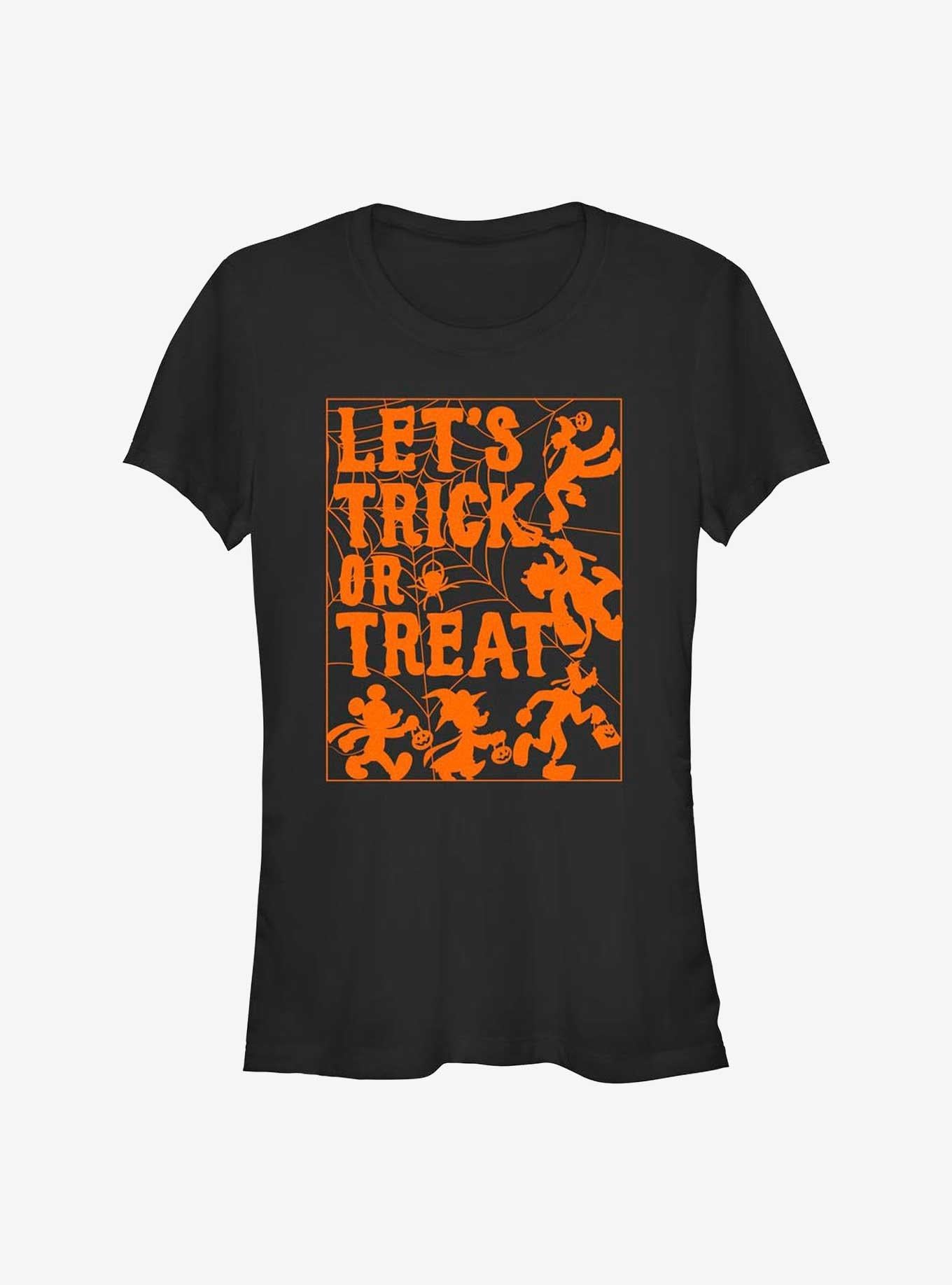 Disney Mickey Mouse Let's Trick or Treat Spiderweb Girls T-Shirt