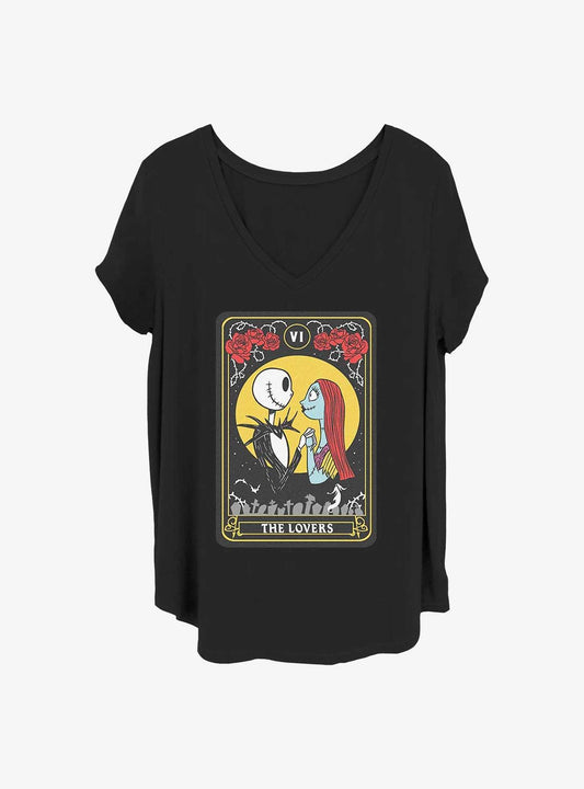 The Nightmare Before Christmas Jack & Sally The Lovers Tarot Girls T-Shirt Plus Size