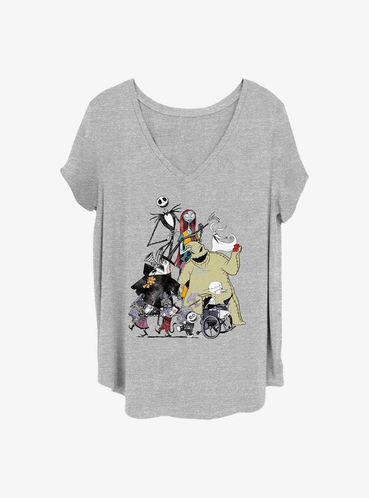 Disney The Nightmare Before Christmas Spooky Squad Girls TShirt Plus Size T-Shirt | High-Quality Print | Trending Festive Apparel