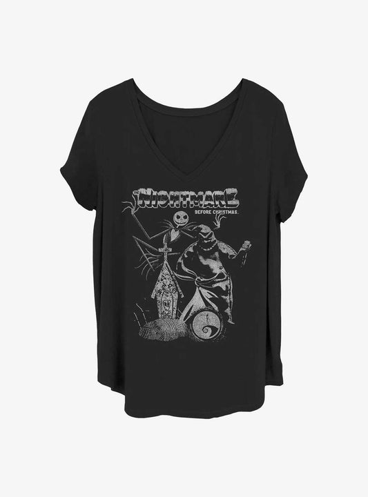 Disney The Nightmare Before Christmas Jack and Boogie Girls TShirt Plus Size T-Shirt | Holiday Edition | Great For Christmas Season