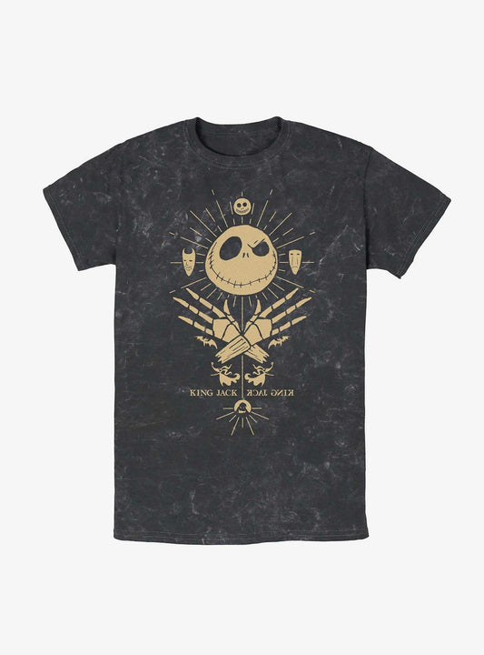 Disney The Nightmare Before Christmas King Jack Mineral Wash TShirt T-Shirt | Top Trending Graphic | Trending Festive Apparel