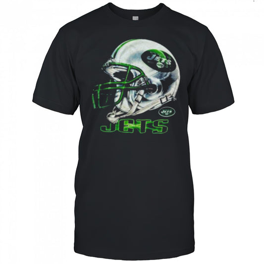 1996 New York Jets Vintage Black Lee Sport Realistic Helmet NFL Shirt