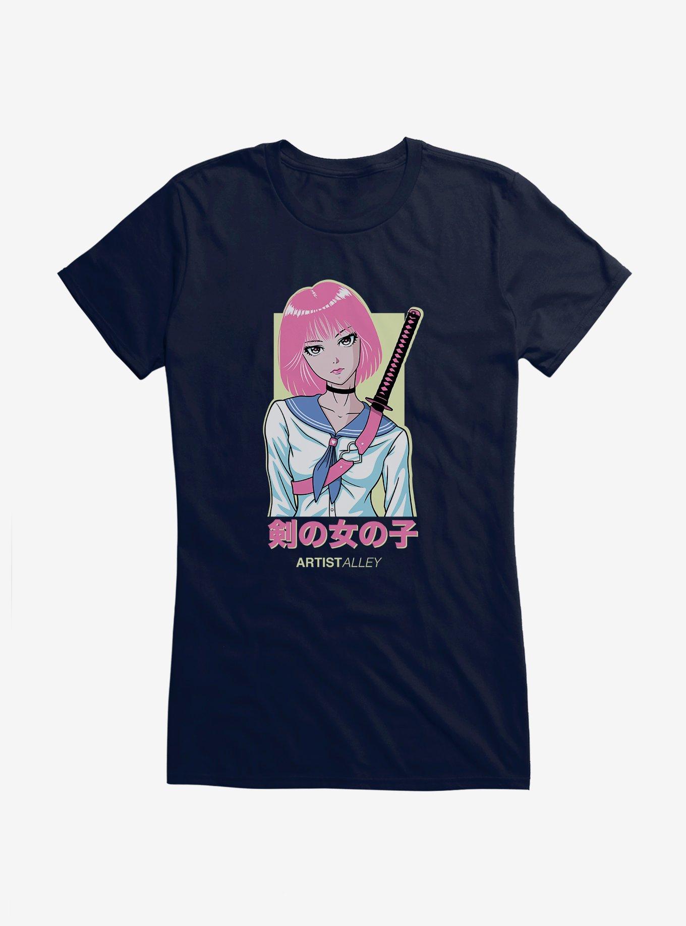 Artist Alley Anime Girl Sword Girls T-Shirt