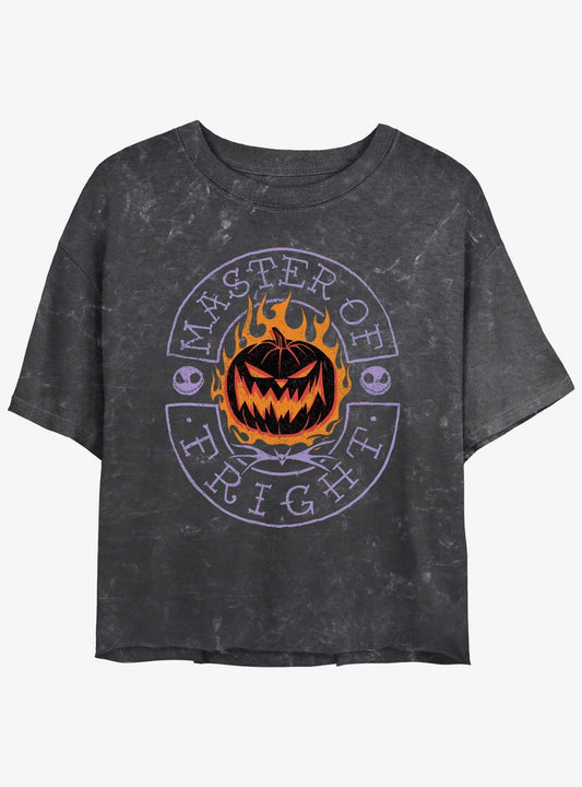 Disney The Nightmare Before Christmas Master of Fright Mineral Wash Girls Crop TShirt T-Shirt | Best-Selling Design | Great For Christmas Season