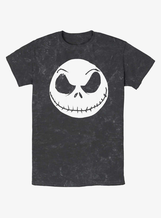 Disney The Nightmare Before Christmas Big Face Jack Mineral Wash TShirt T-Shirt | High-Quality Print | Great For Christmas Season