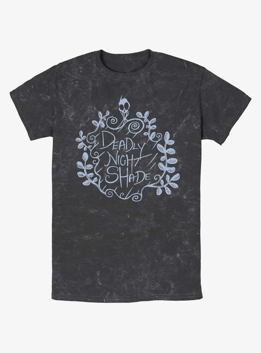 Disney The Nightmare Before Christmas Deadly Night Shade Mineral Wash TShirt T-Shirt | Cute Festive Style | Perfect Holiday Gift