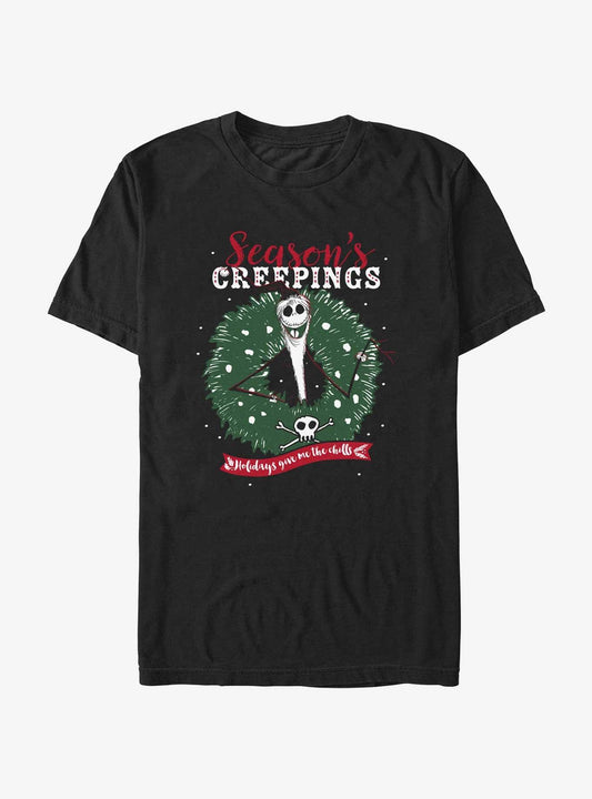 The Nightmare Before Christmas Jack Seasons Creepings Wreath TShirt T-Shirt | Seasonal Must-Have | Trending Festive Apparel