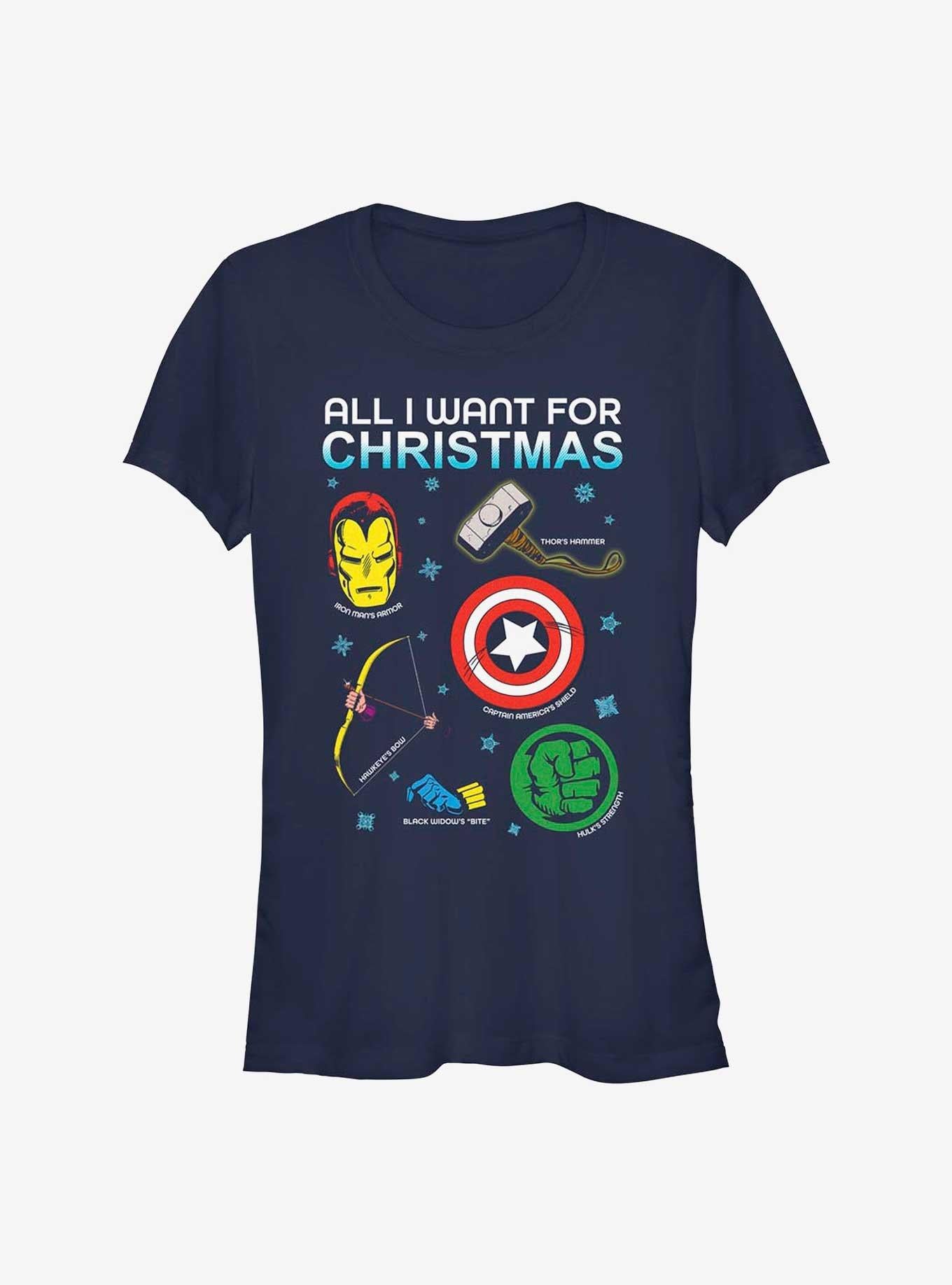 Marvel Avengers Christmas List Girls TShirt T-Shirt | Fan Favorite Artwork | Top Pick For Gifting