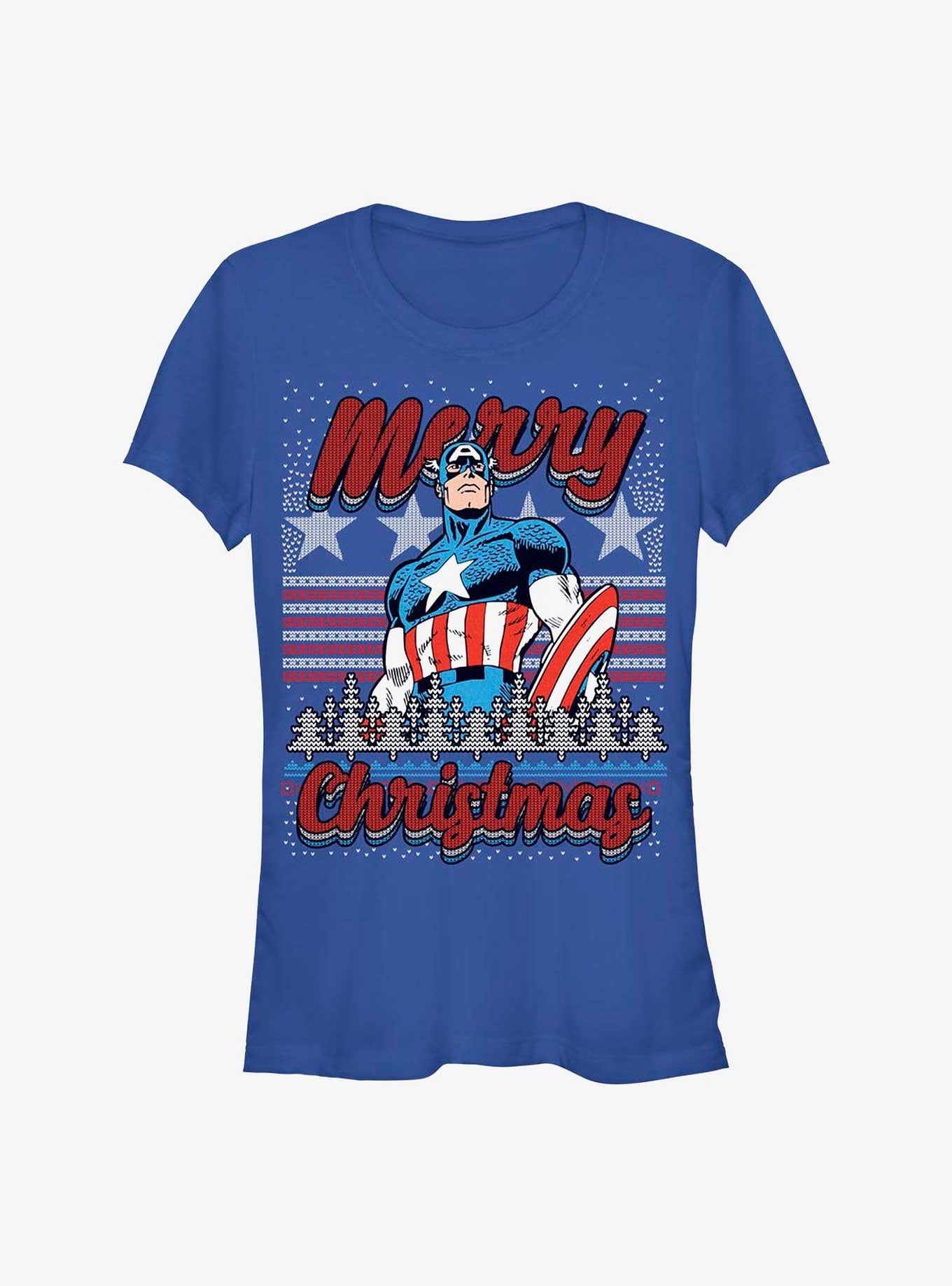 Marvel Captain America Christmas Girls T-Shirt T-Shirt – Vintage Style Artwork | Must-Have Style