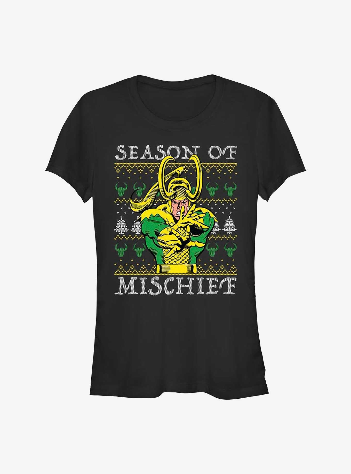 Marvel Loki Mischief Season Ugly Christmas Girls TShirt T-Shirt | Top Trending Graphic | Limited Christmas Style