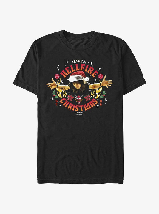 Stranger Things Hellfire Christmas Santa Eddie T-shirt | Trendy Graphic Tee | Casual Unisex T-shirt