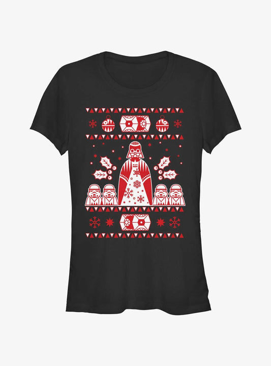 Star Wars Empire Ugly Christmas Girls T-shirt | Trendy Graphic Tee | Casual Unisex T-shirt
