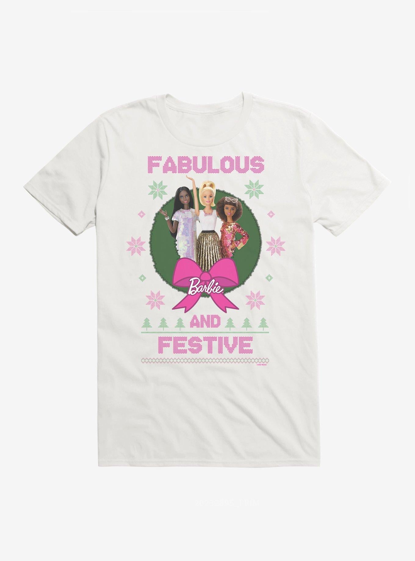 Barbie Fabulous And Festive Ugly Christmas Pattern TShirt T-Shirt | High-Quality Print | Trending Festive Apparel