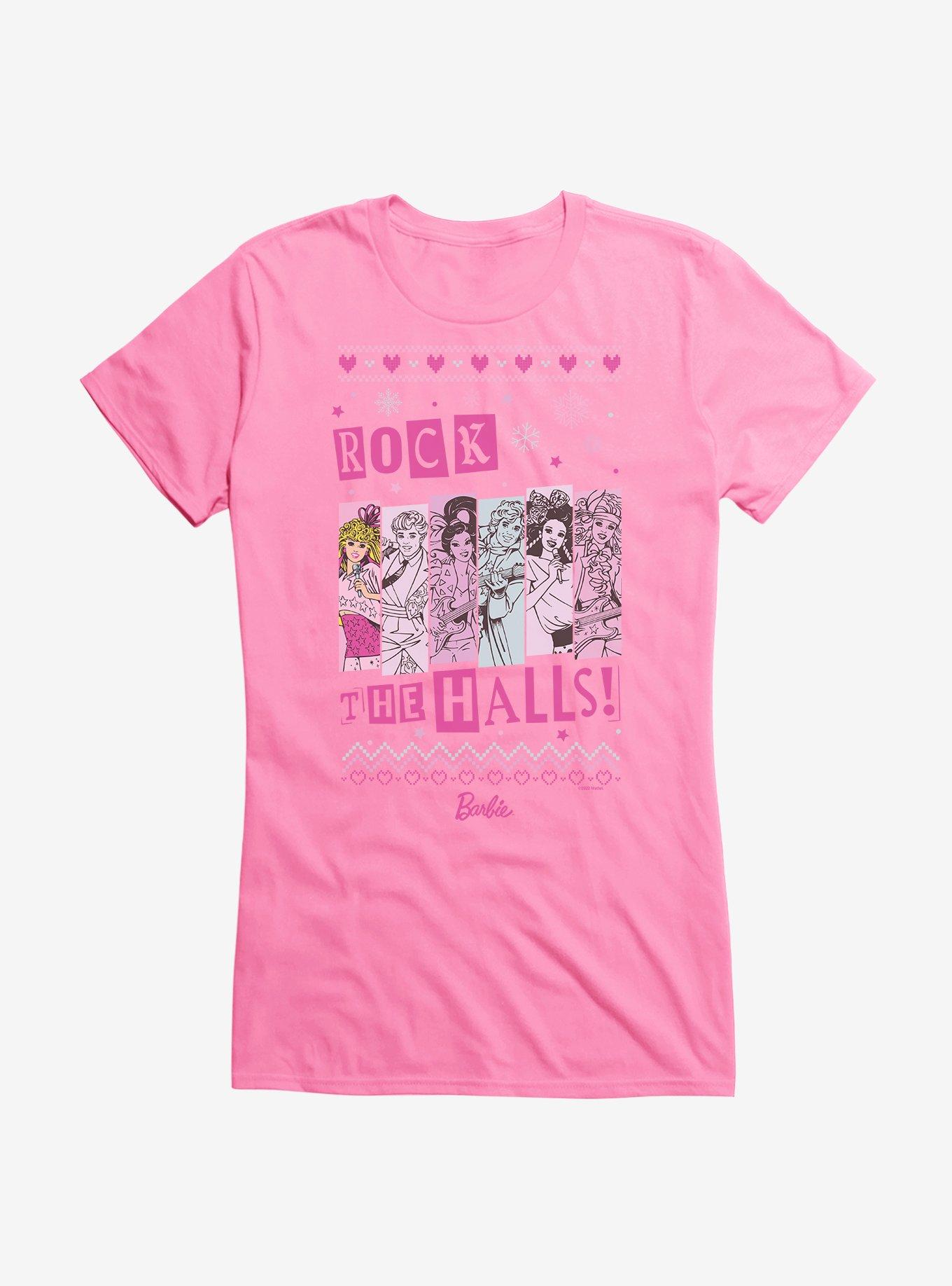 Barbie Rock The Halls Ugly Christmas Pattern Girls TShirt T-Shirt | Premium Graphic | Perfect For Daily Wear