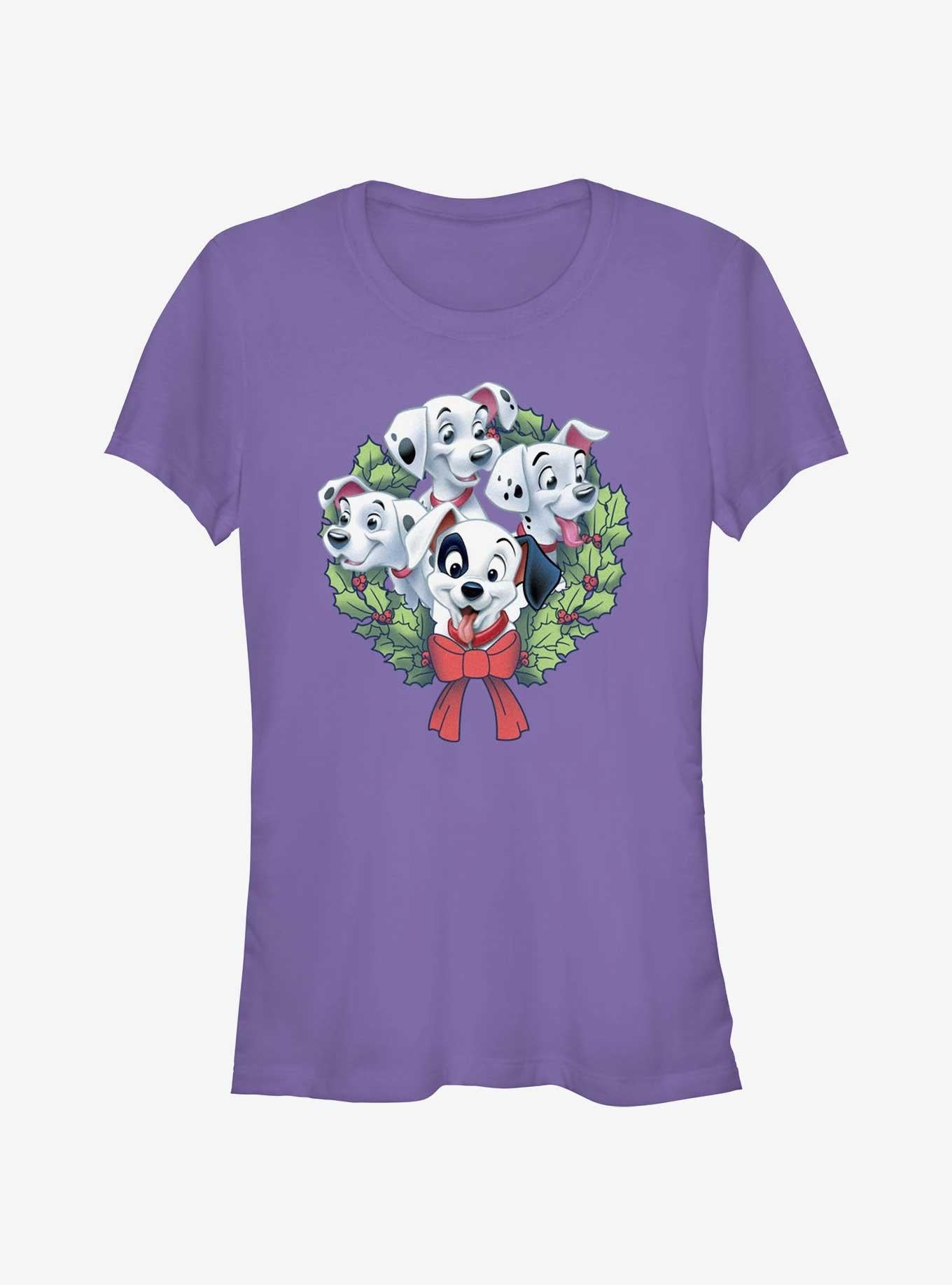 Disney 101 Dalmatians Puppy Christmas Wreath Girls TShirt T-Shirt | High-Quality Print | Perfect For Daily Wear