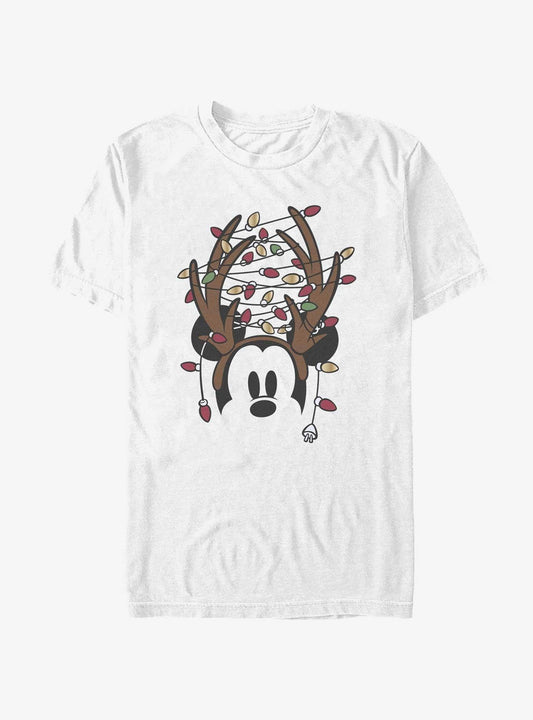 Disney Mickey Mouse Christmas Light Antlers TShirt T-Shirt | Premium Graphic | Perfect Holiday Gift