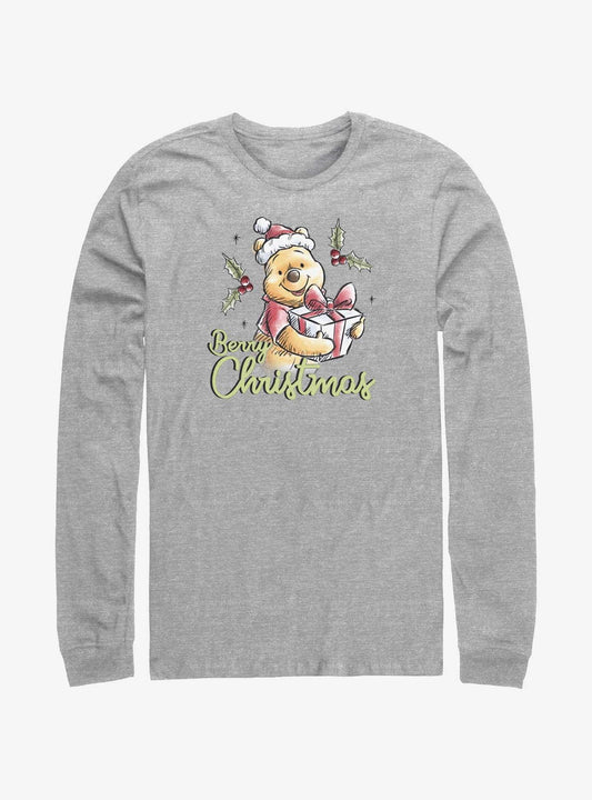Disney Winnie The Pooh Berry Christmas LongSleeve TShirt T-Shirt | Vintage Christmas Look | Trending Festive Apparel