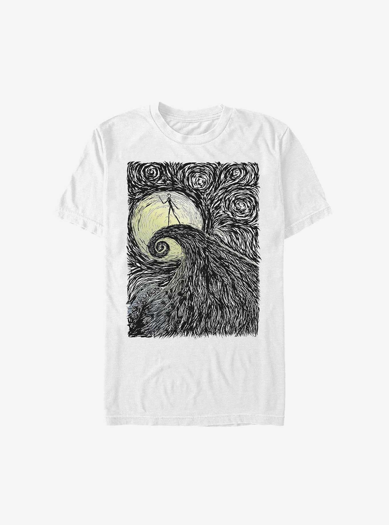 Disney The Nightmare Before Christmas Jack On Spiral Hill Extra Soft TShirt T-Shirt | High-Quality Print | Trending Festive Apparel