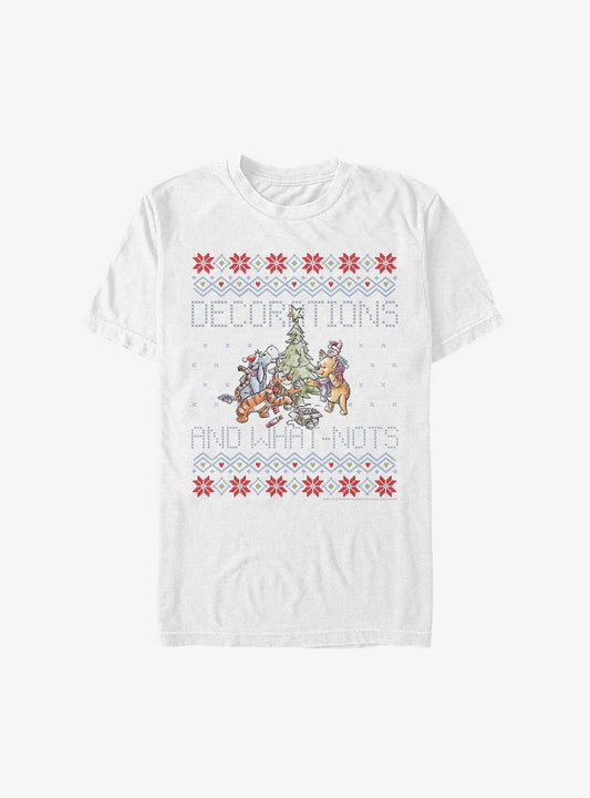 Disney Winnie The Pooh Decorations And What-nots Ugly Christmas Extra Soft T-shirt | Trendy Graphic Tee | Casual Unisex T-shirt
