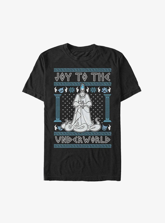 Disney Villains Hades Joy To The Underworld Ugly Christmas Extra Soft T-shirt | Trendy Graphic Tee | Casual Unisex T-shirt