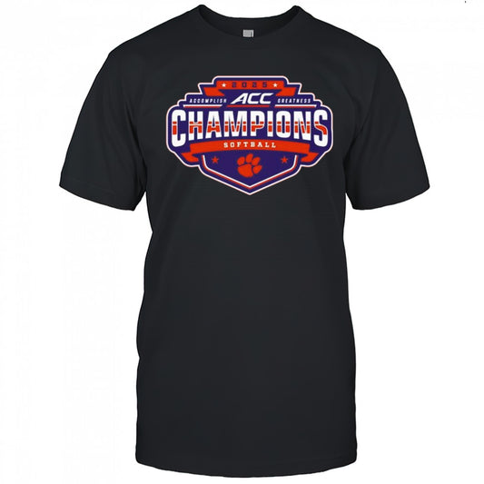2025 Clemson Tigers ACC Accomplish Greatness Softball Conference Tournament Champions Locker Room t shirt