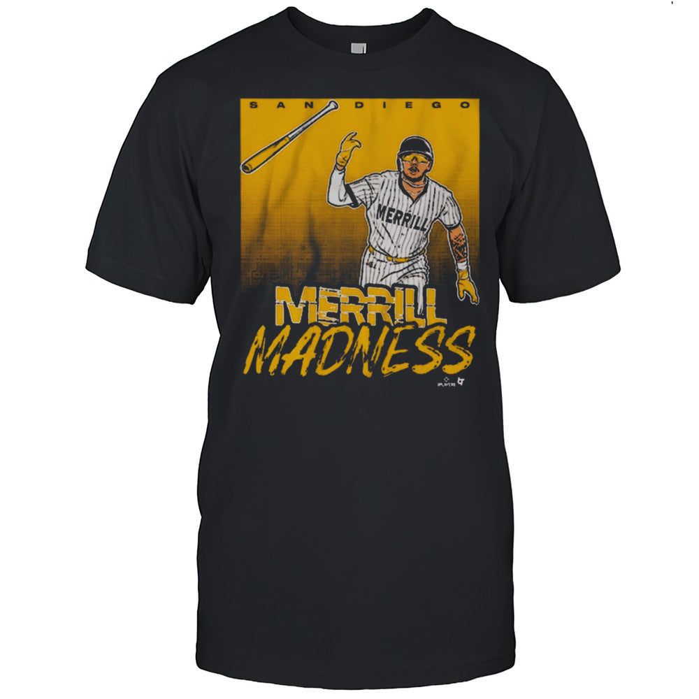 2025 Jackson Merrill Merrill Madness Bat Flip San Diego Padres MLB Baseball Graphic T shirt
