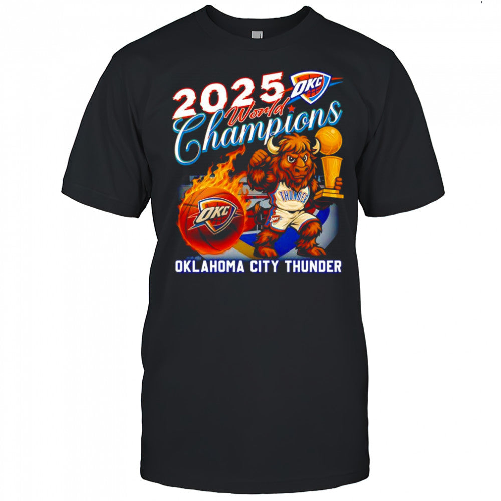 2025 World Champions Oklahoma City Thunder mascot shirt