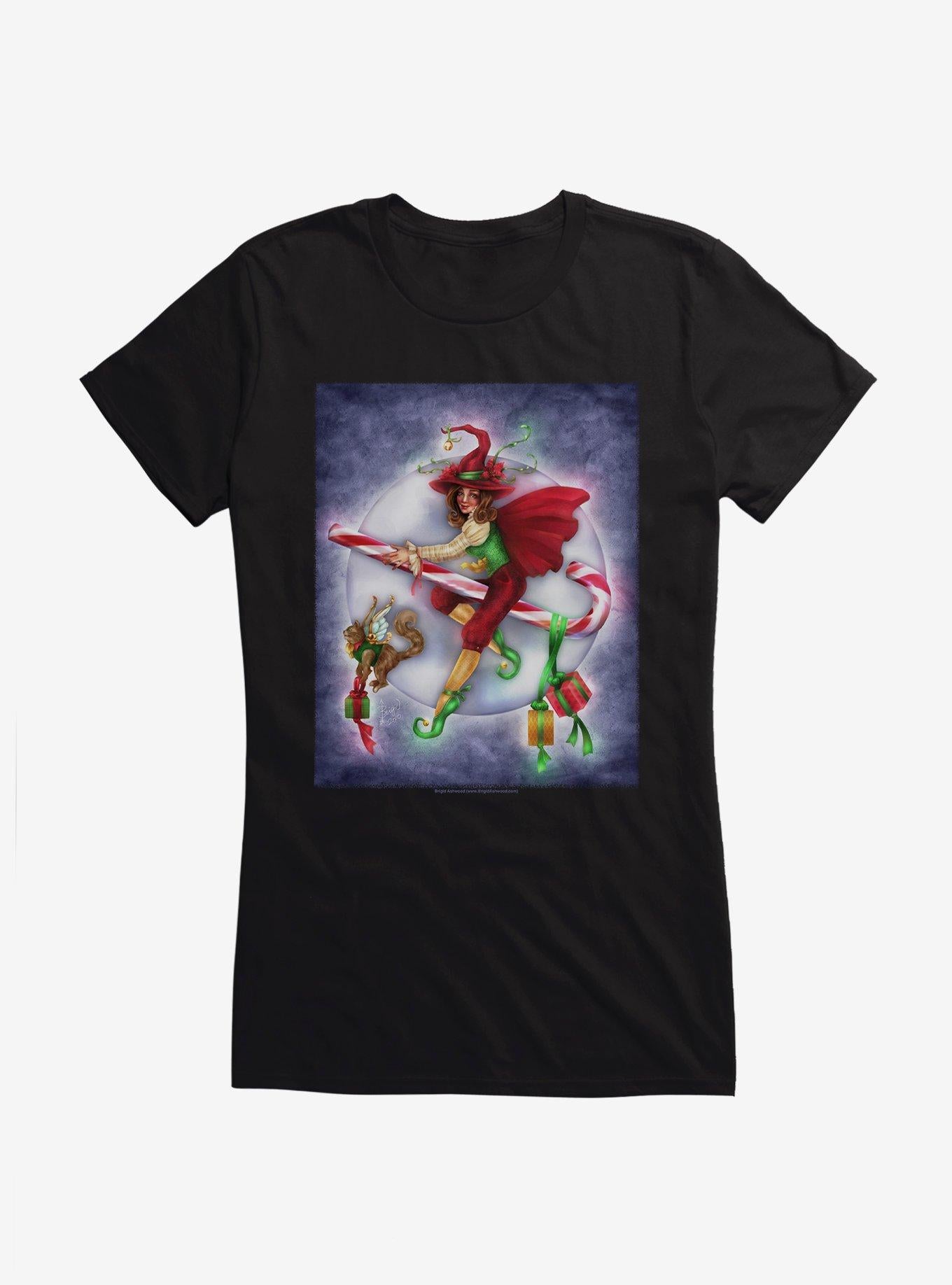 Christmas Witch Girls TShirt by Brigid Ashwood T-Shirt | High-Quality Print | Great For Christmas Season