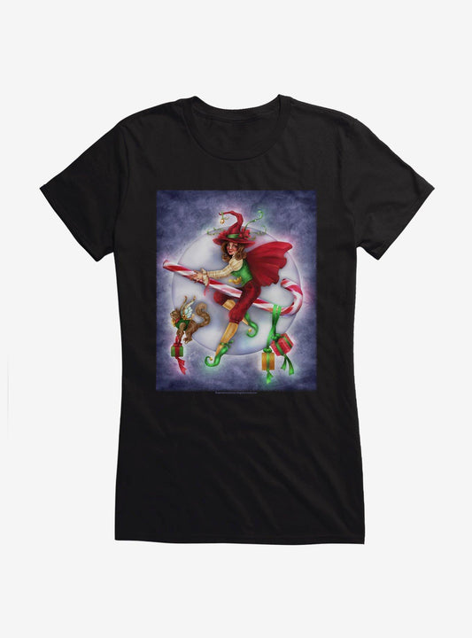 Christmas Witch Girls TShirt by Brigid Ashwood T-Shirt | High-Quality Print | Great For Christmas Season