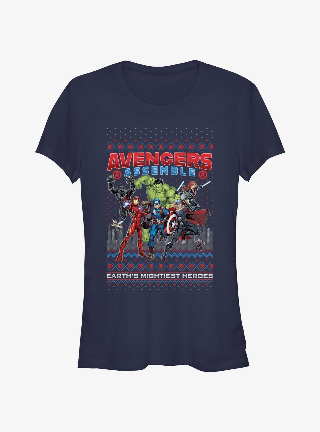 Marvel Avengers Assemble Ugly Christmas Girls TShirt T-Shirt | Premium Graphic | Top Pick For Gifting