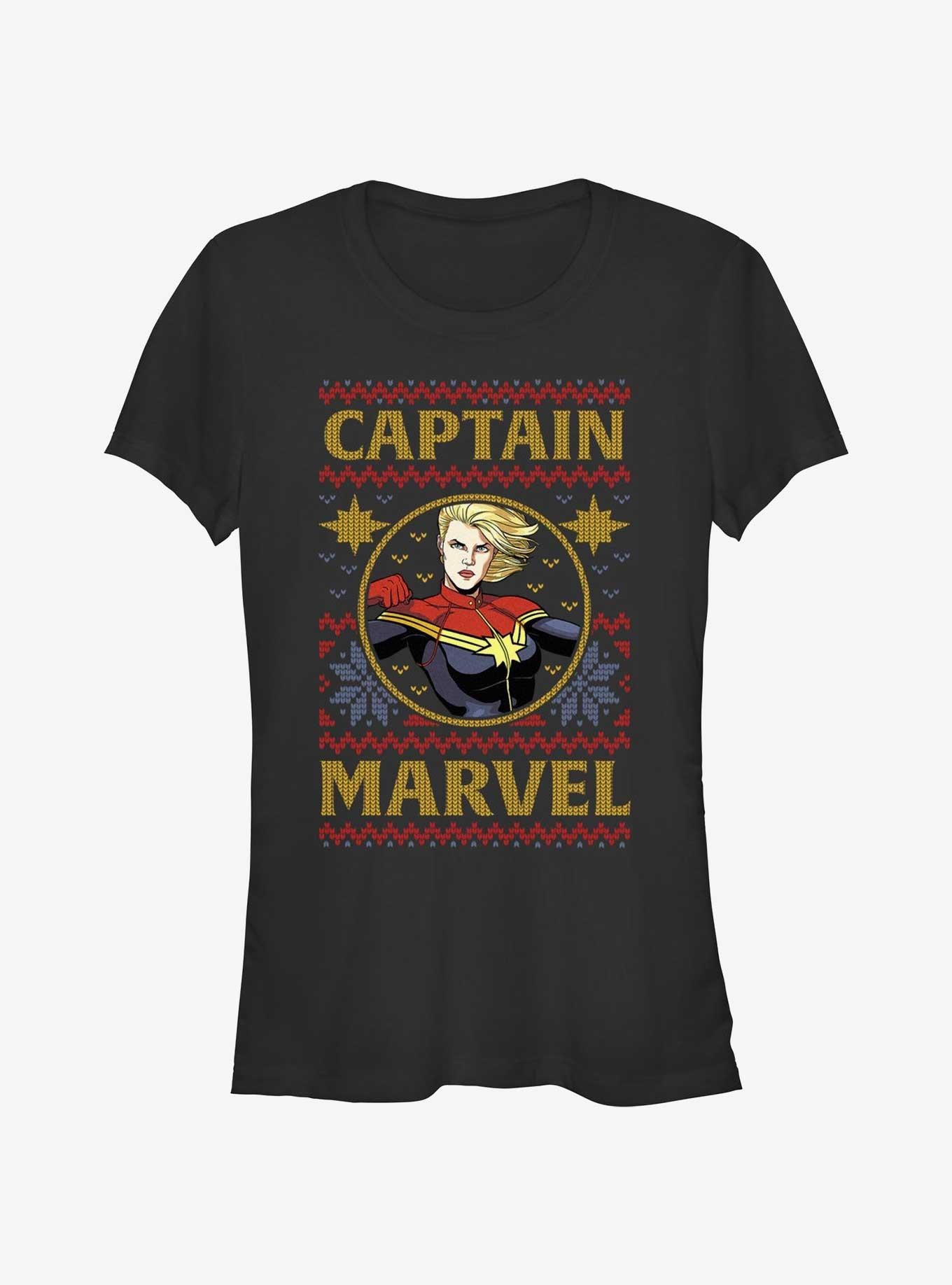 Marvel Captain Marvel Ugly Christmas Girls TShirt T-Shirt | Top Trending Graphic | Limited Christmas Style