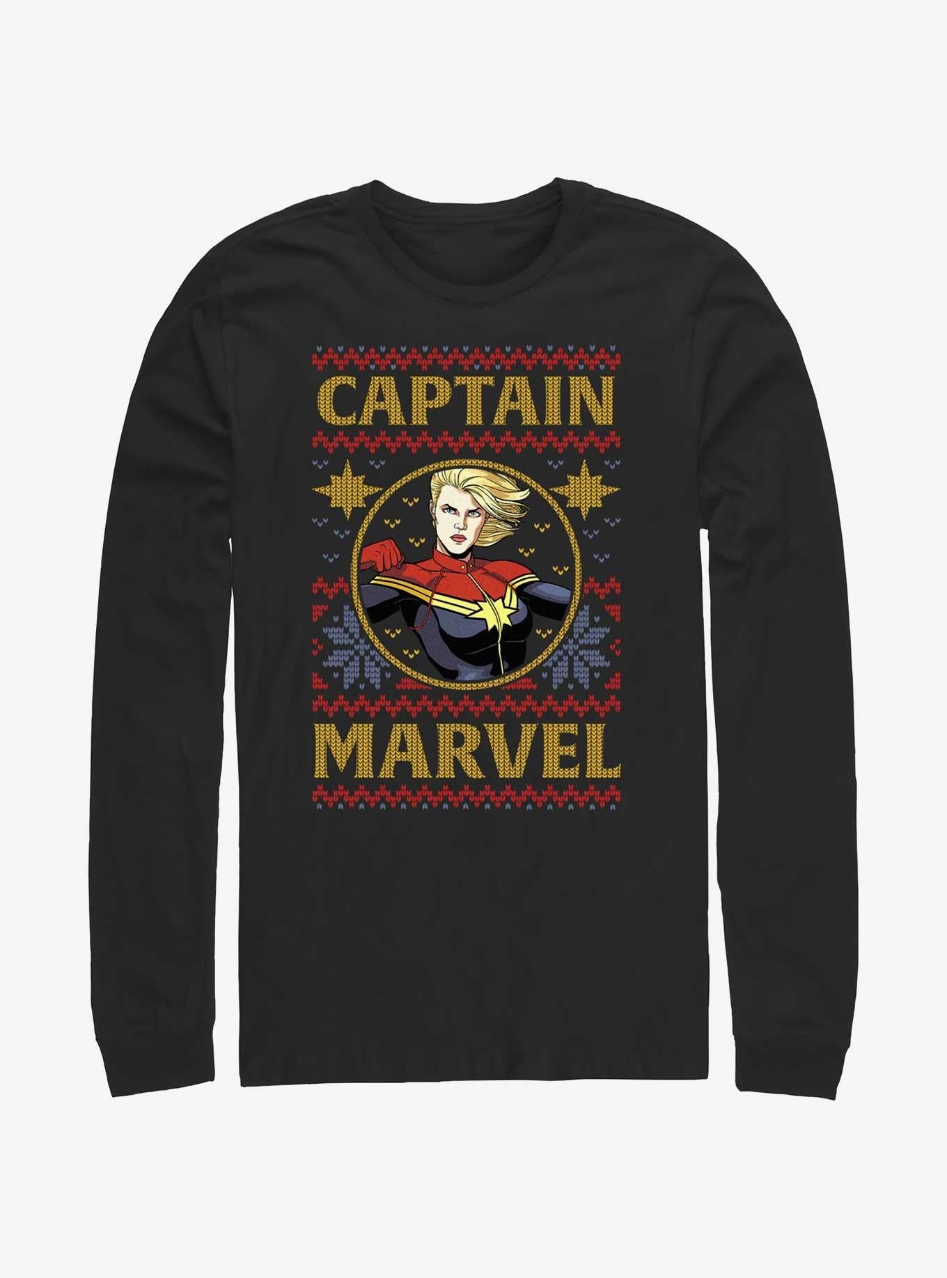 Marvel Captain Marvel Ugly Christmas LongSleeve TShirt T-Shirt | Premium Graphic | Perfect For Daily Wear