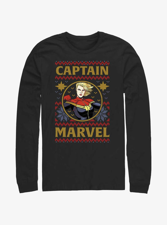 Marvel Captain Marvel Ugly Christmas LongSleeve TShirt T-Shirt | Premium Graphic | Perfect For Daily Wear