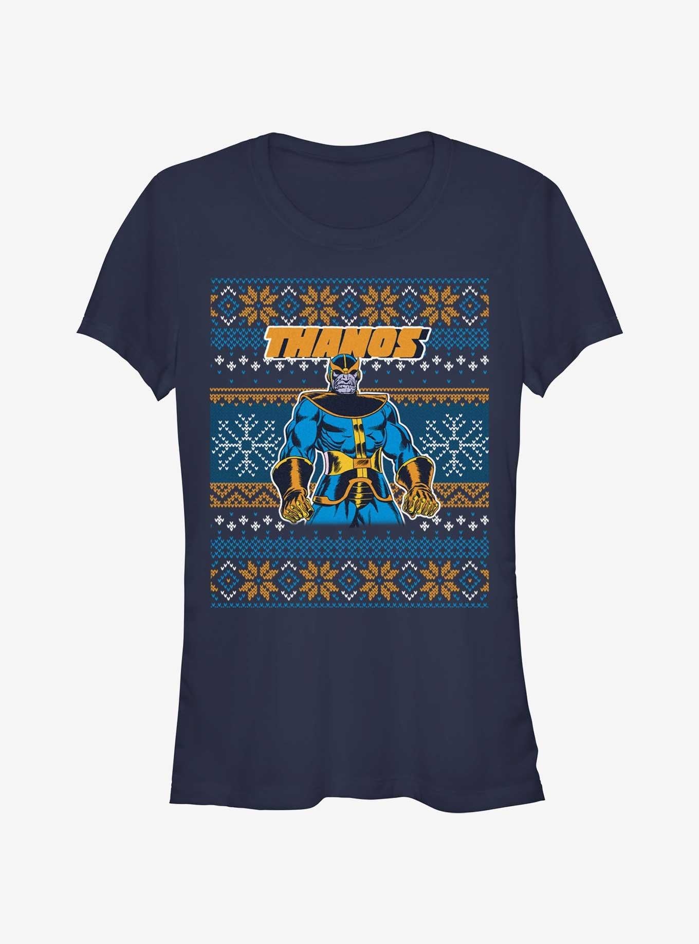 Marvel Thanos Ugly Christmas Girls TShirt T-Shirt | Seasonal Must-Have | Great For Christmas Season