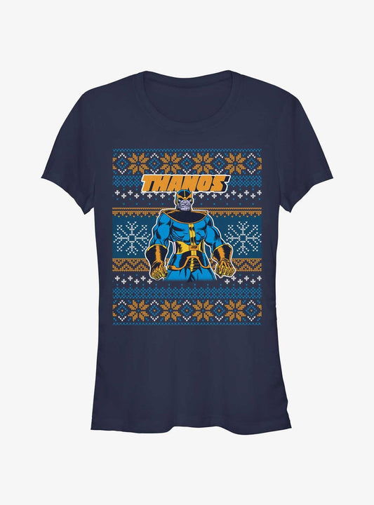 Marvel Thanos Ugly Christmas Girls TShirt T-Shirt | Seasonal Must-Have | Great For Christmas Season