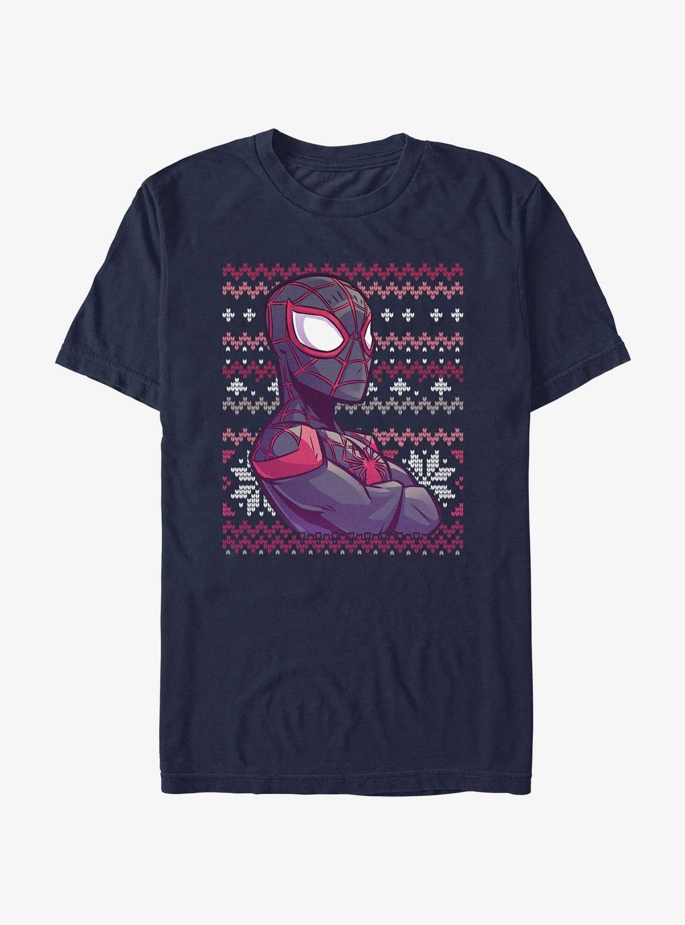 Marvel Spider-man Miles Morales Ugly Christmas T-shirt | Trendy Graphic Tee | Casual Unisex T-shirt